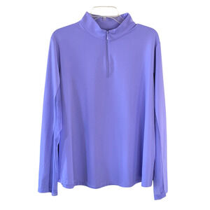 NWOT IBKUL Women's Size XXL Purple 1/4 Zip Pullover Long Sleeve Mock Neck Top